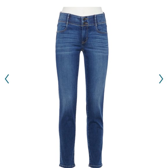 Apt. 9 Denim - Apt 9 Jeans Womens 8 Blue Denim Curvy Straight Slimming Tummy Waistband Pants